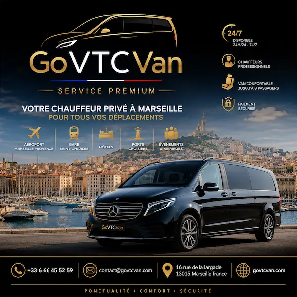 Van avec chauffeur Marseille pour groupes et familles avec bagages